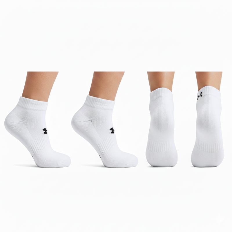 Meia Under Armour Core Cotton Cano Curto 3 pares