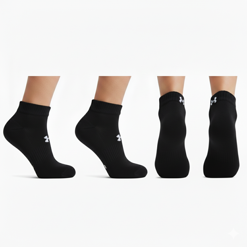 Meia Under Armour Core Cotton Cano Curto 3 pares