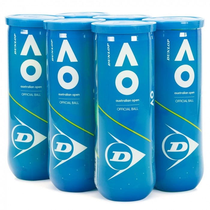 Tubo de Bola de Tênis Dunlop Australian Open - Pack c/ 6 Tubos