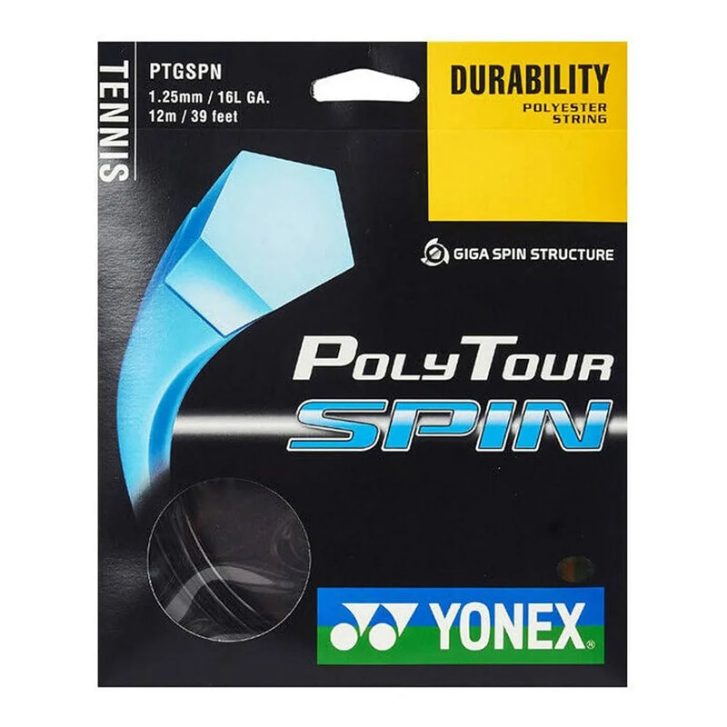 Corda Yonex Poly Tour Spin preta 1.25 mm