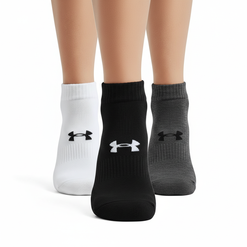Meia Under Armour Core Cotton Cano Curto 3 pares