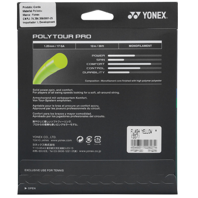 Corda Yonex Polytour Pro 17L 1.20 Amarela